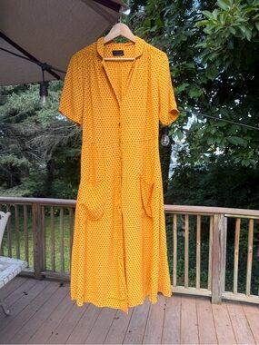 Urban Outfitters Marigold Polka Dot Midi Shirt Dress Size L
